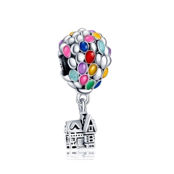 925 Sterling Silver Hot Air Balloon Charm - Picture 1 of 6